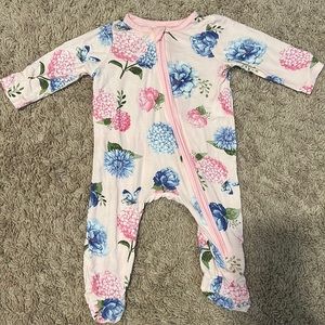 Mud Pie footies 0-3 month floral